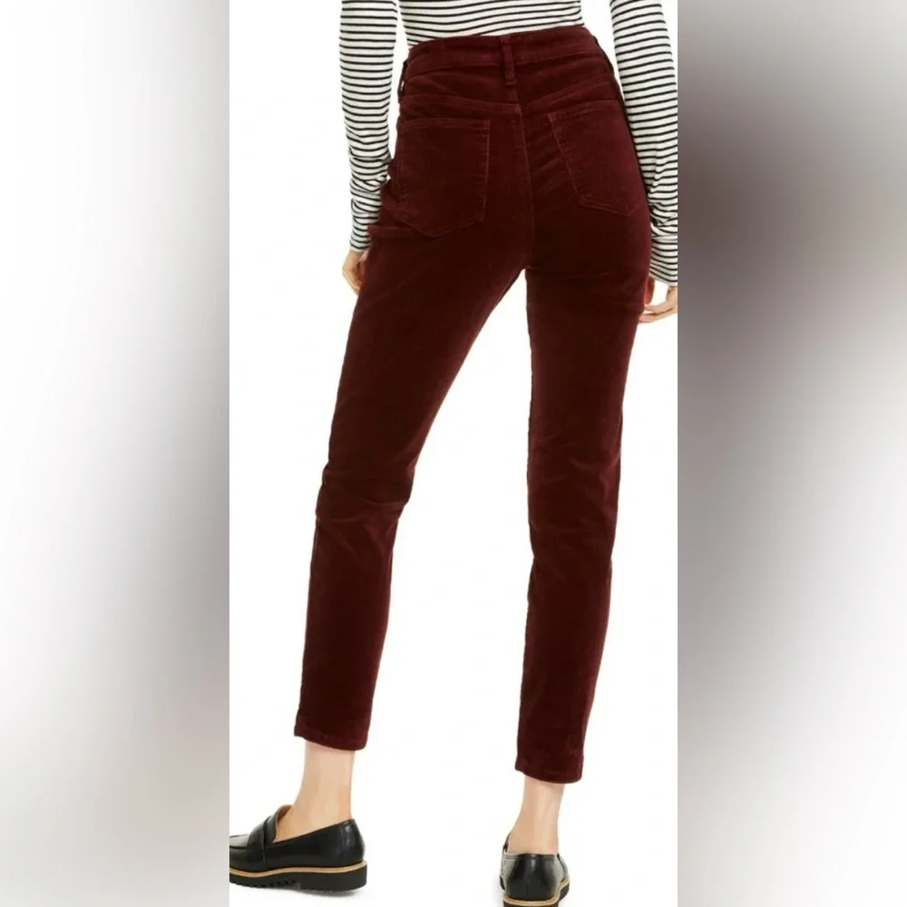 OAT New York Womens Corduroy Stretch Pants Wine Red Size 24 NWT - Picture 2 of 10